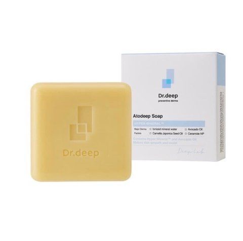 Atodeep Soap, 90g Терапевтичний сухий засіб у формі мила для очищення пошкодженої, атопічної шкіри та відновлення бар'єрної функції deep009 фото
