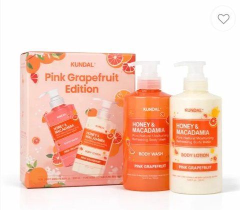 НАБІР ДЛЯ ТІЛА KUNDAL PINK GRAPEFRUIT EDITION HONEY & MACADAMIA BODY WASH 500ML & BODY LOTION 500ML kundal001537 фото
