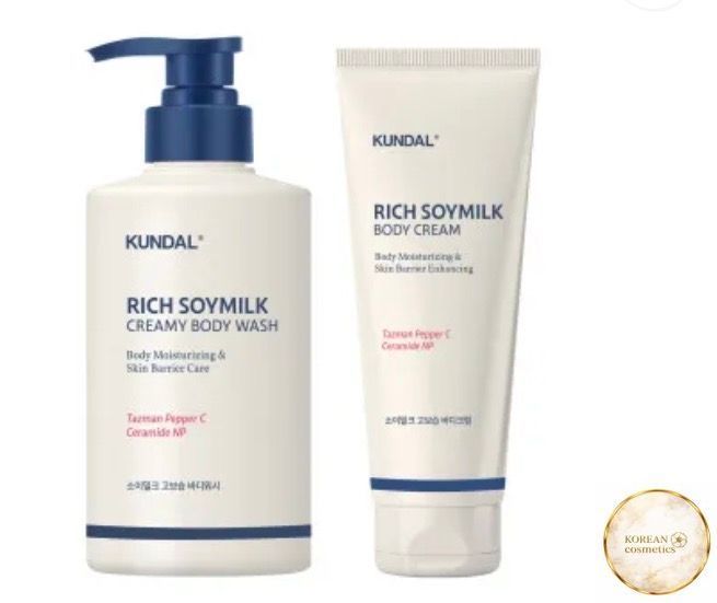 НАБІР ДЛЯ ДОГЛЯДУ ЗА ТІЛОМ ЗВОЛОЖУЮЧИЙ KUNDAL RICH SOYMILK CREAMY BODY WASH MELLOW VANILLA 500ML & BODY CREAM 200ML kundal001538 фото