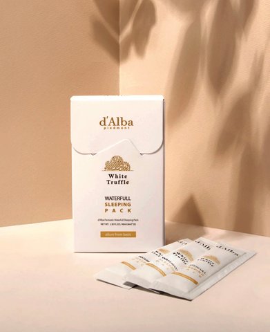 D'ALBA WATERFULL VEGAN SLEEPING PACK 4ML*12PCS Нічна гелева маска глибоко зволожує і оновлює шкіру протягом ночі, упаковка 12 саше по 4мл alba-6 фото