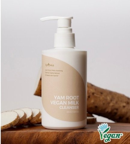 Молочко для вмивання з коренем дикого ямсу Isntree Yam Root Vegan Milk Cleanser 220 ml. ist-10 фото