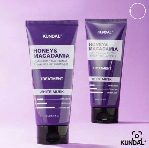 КОНДИЦІОНЕР-МАСКА ДЛЯ ВОЛОССЯ "БІЛИЙ МУСКУС" KUNDAL HONEY & MACADAMIA PURE HAIR TREATMENT WHITE MUSK 200ML kundal001548 фото