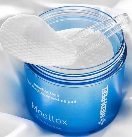 Пілінг-педи для зволоження та очищення шкіри обличчя Medi Peel Aqua Mooltox Sparkling Pad 70шт mdp-300 фото