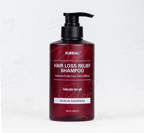 Шампунь проти випадіння волосся "Акація Морінга" Natural Caffeine & Intensive Scalp Care Shampoo Acacia Moringa Kundal 500ml knd-84 фото