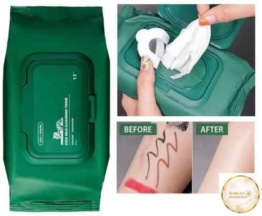 Серветки для зняття макіяжу з центелою VT Cosmetics Cica Mild Cleansing Tissue, 50 шт vtc0022 фото