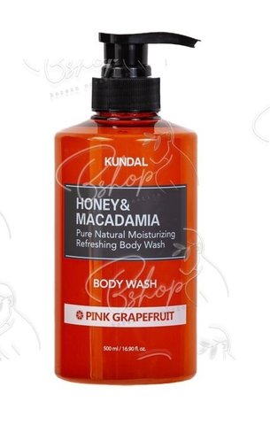 Гель для душу "Рожевий грейпфрут" Honey & Macadamia Body Wash Pink Grapefruit Kundal 500ml knd-31 фото