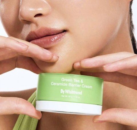 Відновлювальний крем із зеленим чаєм та церамідами BY WISHTREND Green Tea & Ceramide Barrier Cream 50 мл bywishtrend003 фото