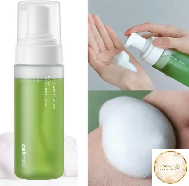 М'яка очищувальна пінка на основі ноні Celimax Noni Acne Bubble Cleanser, 155ml cell-4 фото