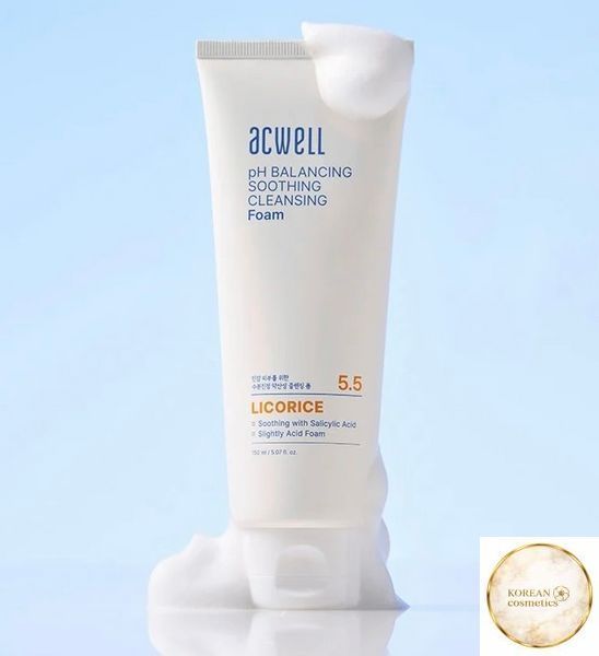 Балансуюча протизапальна та заспокійлива пінка pH Balancing Soothing Cleansing Foam 180 мл acwel009 фото