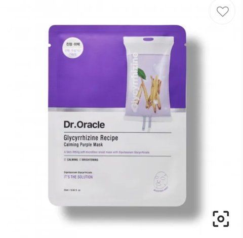 МАСКА ДЛЯ ОБЛИЧЧЯ ТКАНИННА ЗАСПОКІЙЛИВА З КОРЕНЕМ СОЛОДКИ DR.ORACLE GLYCYRRHIZINE RECIPE CALMING PURPLE MASK 1EA oracle0020 фото