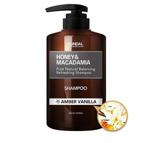 KUNDAL HONEY & MACADAMIA NATURE SHAMPOO AMBER VANILLA 500ML Шампунь для догляду за волоссям після фарбування "Amber Vanilla", 500 мл knd-150 фото