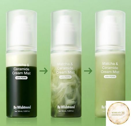 Зволожувальний крем-міст з матчею та церамідами BY WISHTREND Matcha & Ceramide Cream Mist 100 мл bywishtrend006 фото