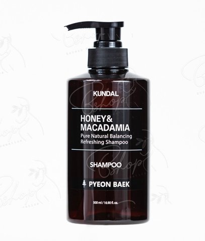 Шампунь відновлюючий "Кипарис" Honey & Macadamia Nature Shampoo Pyeon Baek Kundal 500ml knd-40 фото