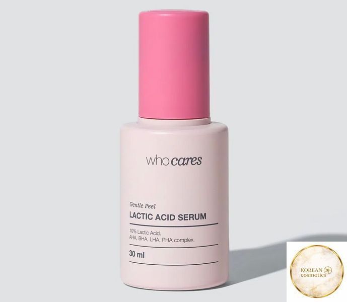 Незмивна сироватка-пілінг із молочною кислотою Who Cares Gentle Peel Lactic Acid Serum 30 ml who002 фото