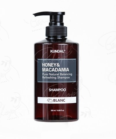 Шампунь відновлюючий "Бланк - ніжний аромат чистоти" Honey & Macadamia Nature Shampoo Blanc Kundal 500ml knd-43 фото