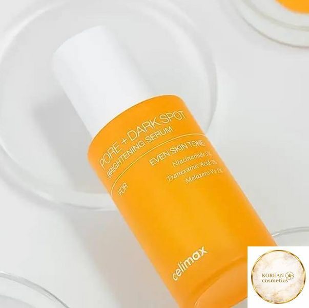 Сироватка вирівнююча тон шкіри Celimax&nbsp;Pore+Dark Spot Brightening Serum 30 мл Освітлююча сироватка Celimax Pore+Dark Spot Brightening Serum ceil-20 фото